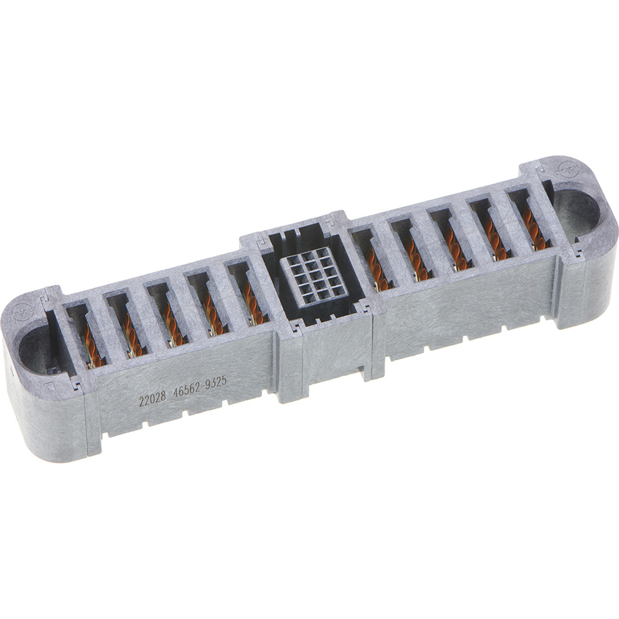 Molex-0465629325 Embases de raccordement et réceptacles PCB EXTreme Ten60Power Vertical Receptacle with Side Guides, 5 DC Power Circuits, 15 Signal Circuits, 5 DC Power Circuits, Press Fit Tail