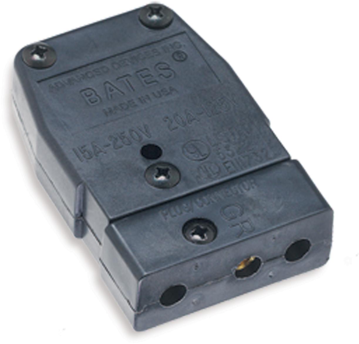 Marinco-20F-B Steckverbinder Bates Stage Pin (20A / 125V) Female Inline - White (B) Cover