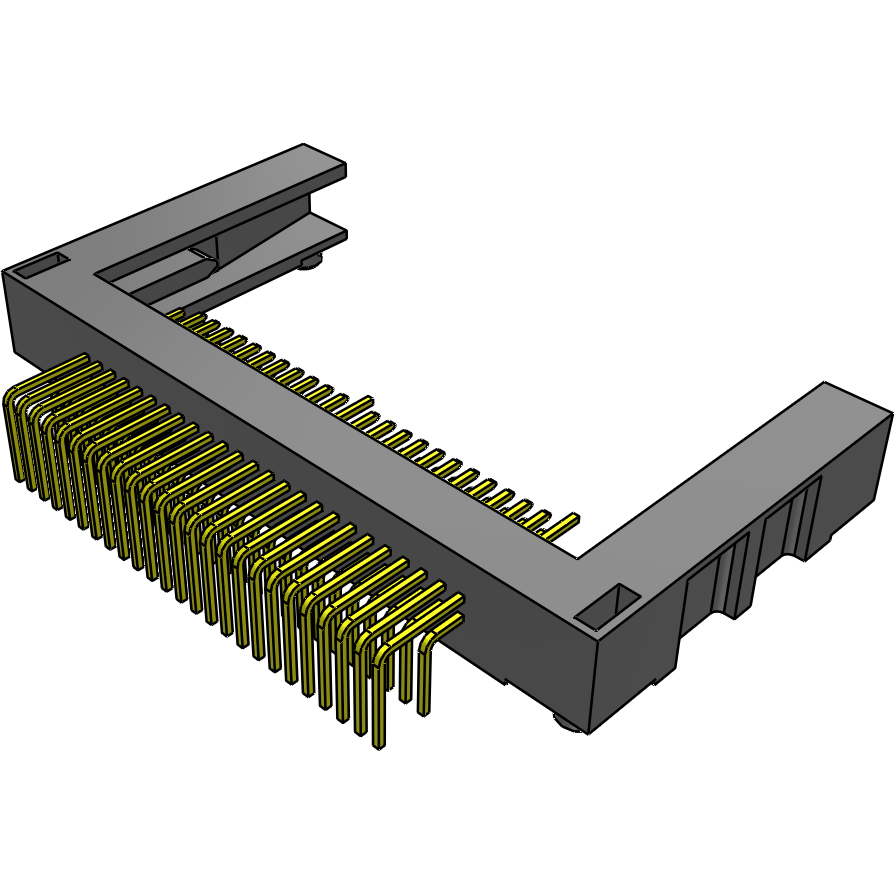 Samtec-CFT-125-01-L-D-RA-01-SL Connector Memory Card Conn Compact Flash Card HDR 50 POS 1.27mm Solder RA Thru-Hole 2A/Contact Tube