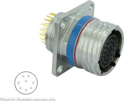 SOURIAU-8D0C13F08SN Connecteur circulaire Conn Circular SKT 8 POS Solder ST Flange Mount 8 Terminal 1 Port