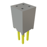 Conn Socket Strip SKT 4 POS 2mm Solder ST Top Entry Thru-Hole Layer