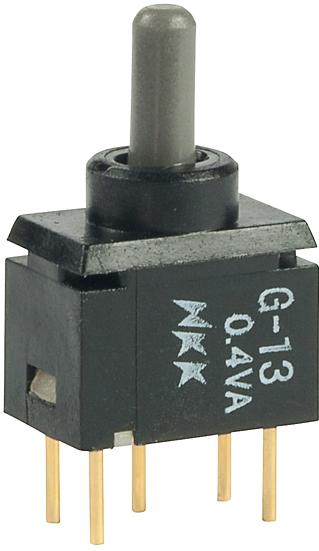 NKK Switches-G13AP Switch Toggle G13AP NKK Switches Process Sealed Switch Toggle ON OFF ON SPDT Round Lever 0.1A 28VAC 28VDC 0.4VA PC Mount - Arrow.com
