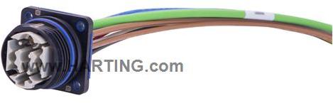 HARTING Technology Group-33503199141005 Cable Assembly Other Cable Assembly Hybrid 0.5m 13-22AWG Circular to JST/9(Terminal) 14 to 5/1 POS M Han® F+B