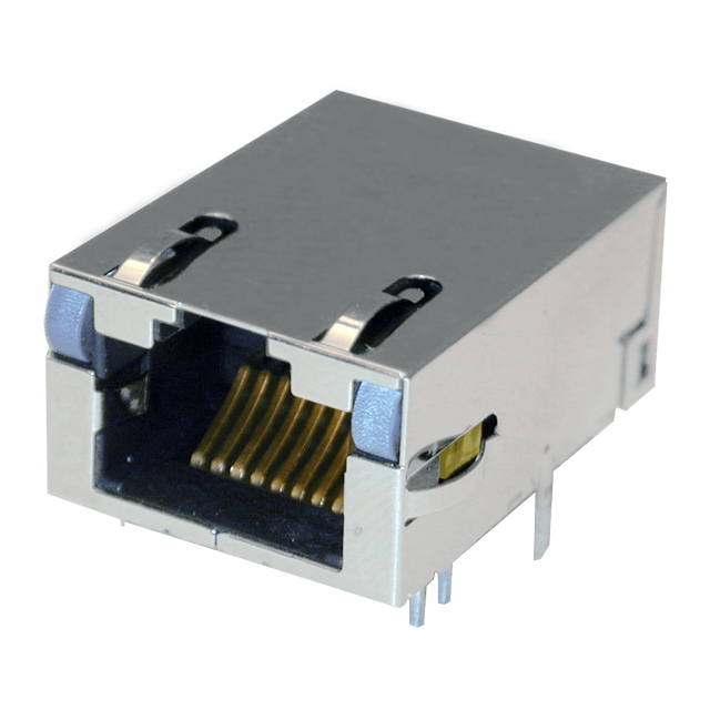 Bel Fuse-2250919-1 Steckverbinder, Telefon und Telekommunikation Conn RJ-45 F 8 POS 1.016mm/2.03mm Solder RA Thru-Hole 17 Terminal 1 Port