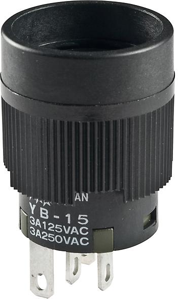 NKK Switches-YB15CKW01 Switch Push Button Switch Push Button ON (ON) SPDT Round Button 3A 250VAC 30VDC Momentary Panel Mount