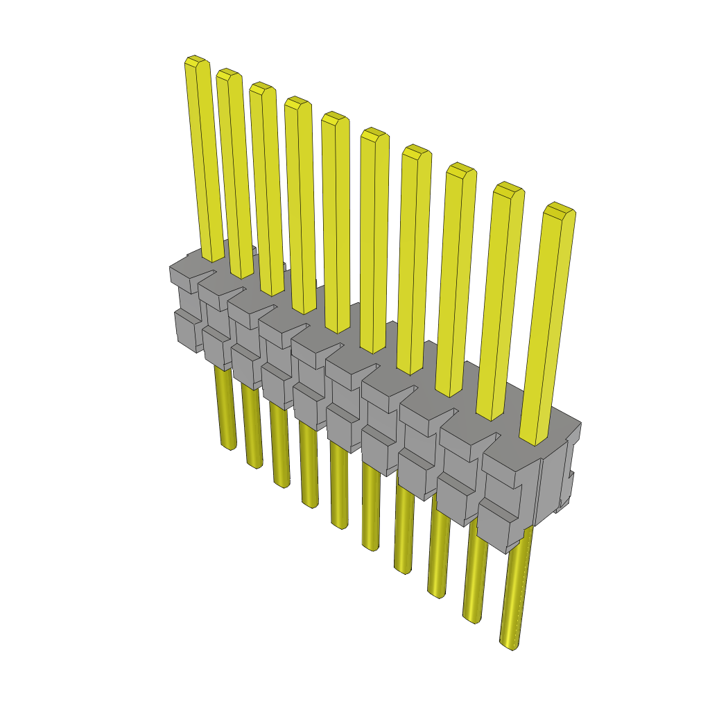Samtec-TMS-110-21-L-S Embases de raccordement et réceptacles PCB Conn Unshrouded Header HDR 10 POS 1.27mm Solder ST Top Entry Thru-Hole Tube