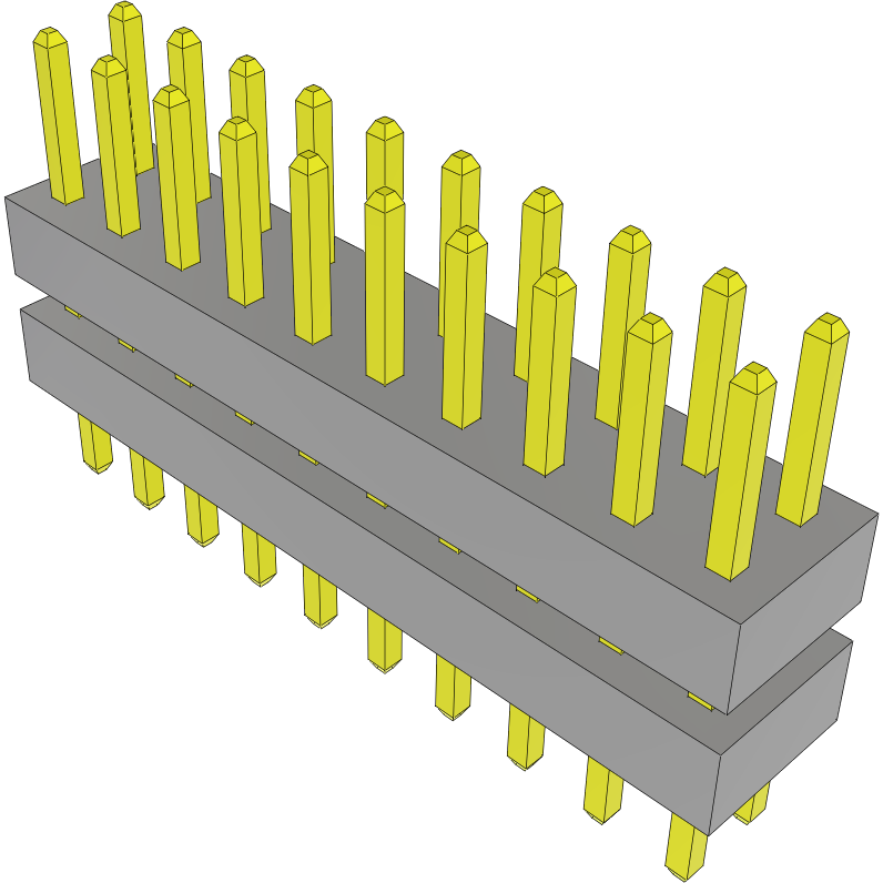 Samtec-TW-10-09-G-D-195-105 Connector Headers and PCB Receptacles Conn Board Stacker HDR 20 POS 2mm Solder ST Top Entry Thru-Hole Bulk