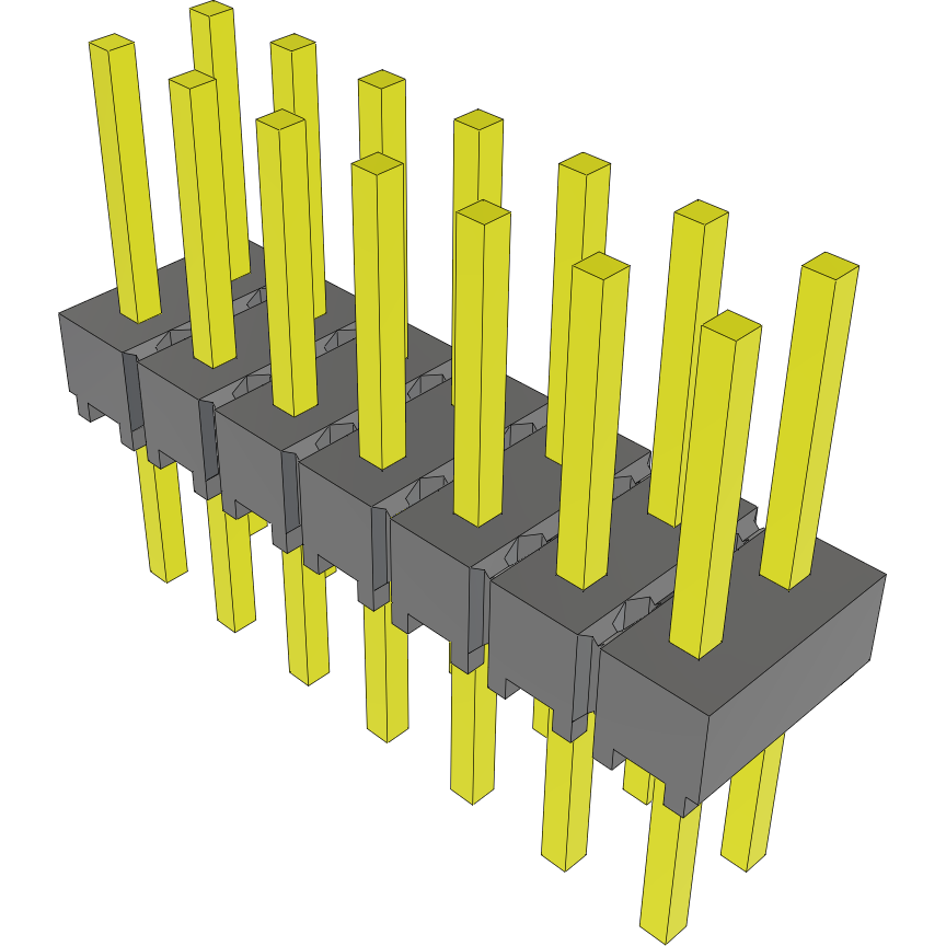 Samtec-MTSW-107-08-S-D-245 Connector Headers and PCB Receptacles Conn Unshrouded Header HDR 14 POS 2.54mm Solder ST Top Entry Thru-Hole Bulk