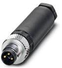 PHOENIX CONTACT-1501252 Sensor Accessories Connector, 3-position, Plug straight M8, A-coded, Screw connection, knurl material: Nickel-plated brass, external cable diameter 3.5 mm to 5 mm