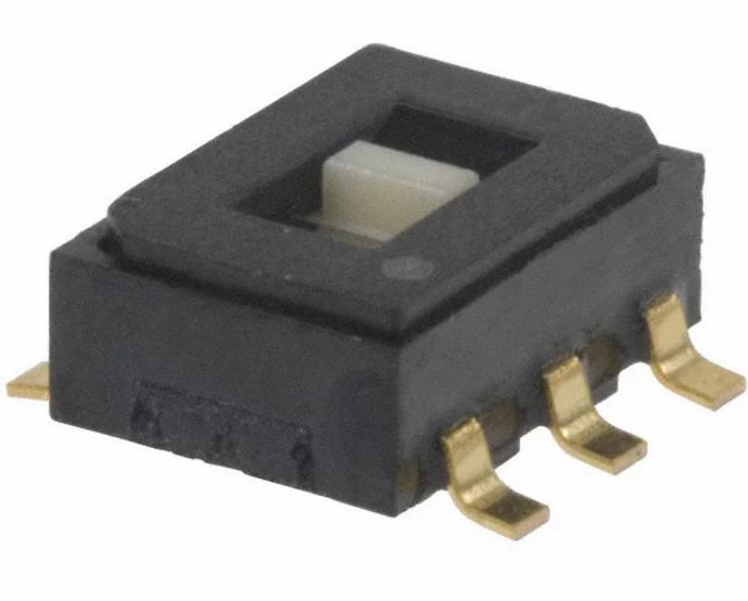 NIDEC Copal Electronics-CAS-220B Switch Slide Switch Slide ON ON DPDT Flush Slide 0.1A 24VDC Gull Wing SMD Bulk