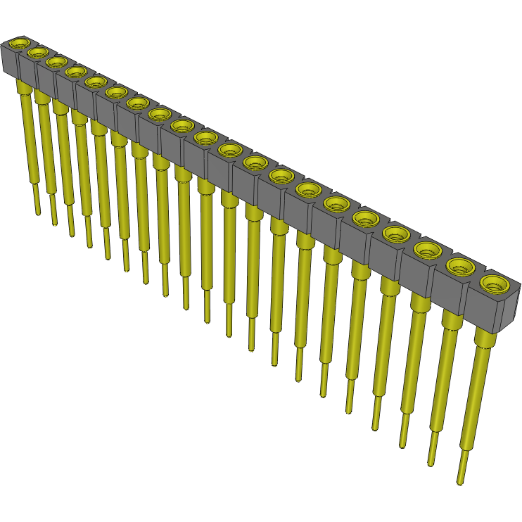 Samtec-SS-120-G-29 连接器插头及 PCB 插座 Conn Socket Strip SKT 20 POS 2.54mm Solder ST Top Entry Thru-Hole Tube