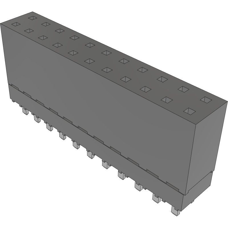 Samtec-ESW-111-12-L-D 连接器插头及 PCB 插座 Conn Elevated Socket SKT 22 POS 2.54mm Solder ST Top Entry Thru-Hole Tube