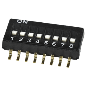 Same Sky (formerly CUI Devices)-DS05-127-2-08BK-SMT-TR Commutateur DIP Switch DIP OFF ON SPST 8 Flat Slide 0.025A 24VDC Gull Wing 1.27mm SMD T/R