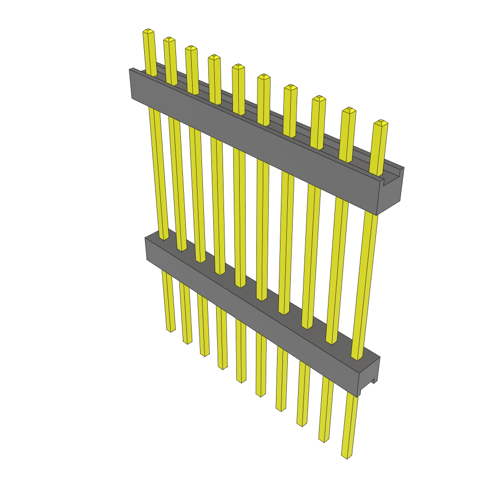 Samtec-ZW-10-13-T-S-750-350 Piastre connettori e prese PCB Conn Board Stacker HDR 10 POS 2.54mm Solder ST Top Entry Thru-Hole Bulk