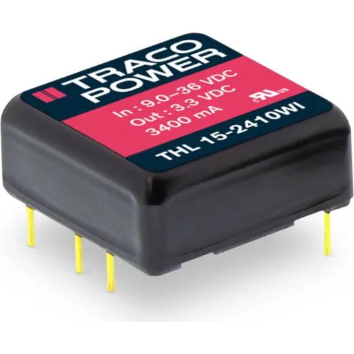 TRACO Electronic AG-THL 15-2415WI Convertitore da DC a DC e modulo di regolazione della commutazione Module DC-DC 24VIN 1-OUT 24V 0.625A 15W 6-Pin