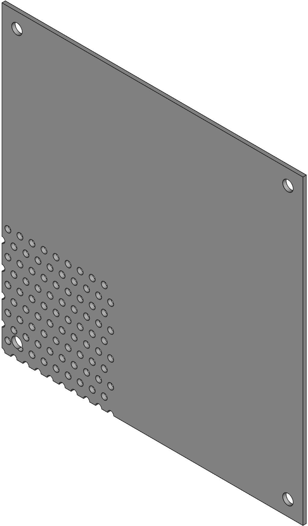 Hammond Manufacturing-N1JP88PP null Perforated Panel, Steel, Gray, 6.25 In Length, 6.25 In Width