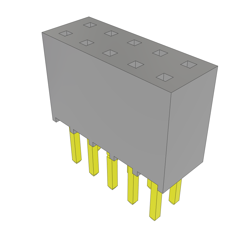 Samtec-SSQ-105-02-S-D-LL Steckverbinderleisten und Leiterplattenbuchsen Conn Socket Strip SKT 10 POS 2.54mm Solder ST Top Entry Thru-Hole Bulk