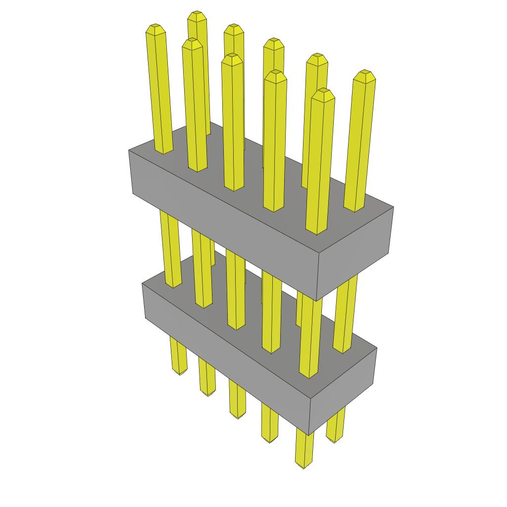 Samtec-TW-05-06-S-D-340-135 Cabezales del conector y receptáculos PCB Conn Board Stacker HDR 10 POS 2mm Solder ST Top Entry Thru-Hole Bulk