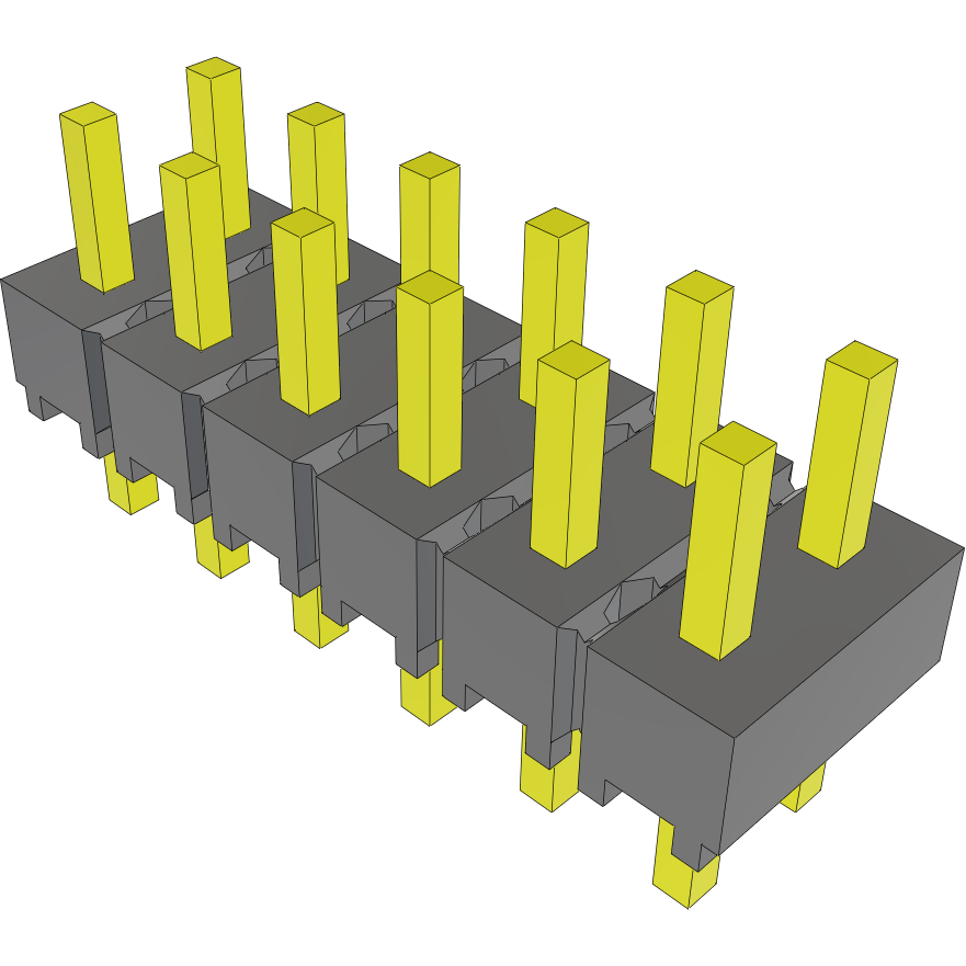 Samtec-MTSW-106-06-L-D-118 Piastre connettori e prese PCB Conn Unshrouded Header HDR 12 POS 2.54mm Solder ST Top Entry Thru-Hole Bulk