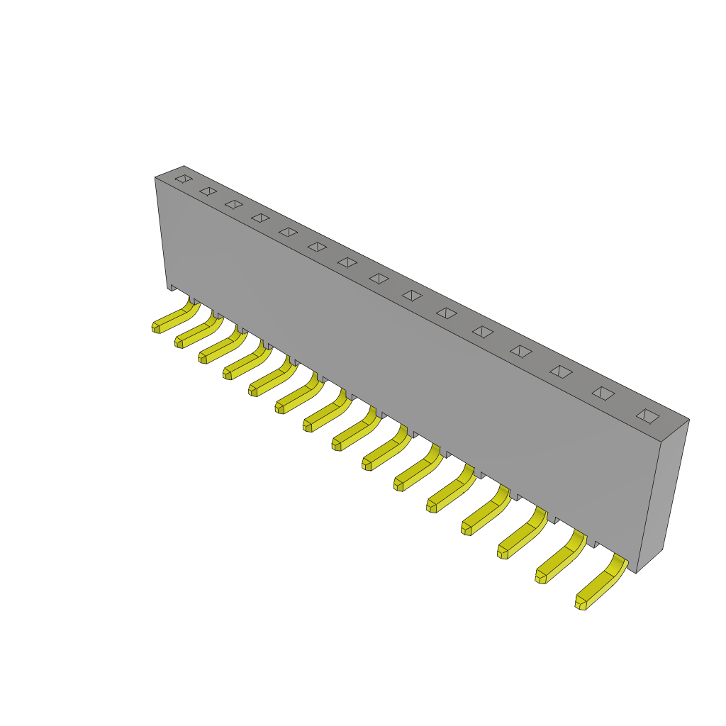 Samtec-SSQ-115-02-F-S-RA 连接器插头及 PCB 插座 Conn Socket Strip SKT 15 POS 2.54mm Solder RA Side Entry Thru-Hole Layer