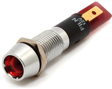 Mallory Sonalert Products-FL1M-8CJ-2-R24V Panel Mount Indicators LED Panel Mount Indicator Uni-Color Red 1500mcd 2-Pin Bulk