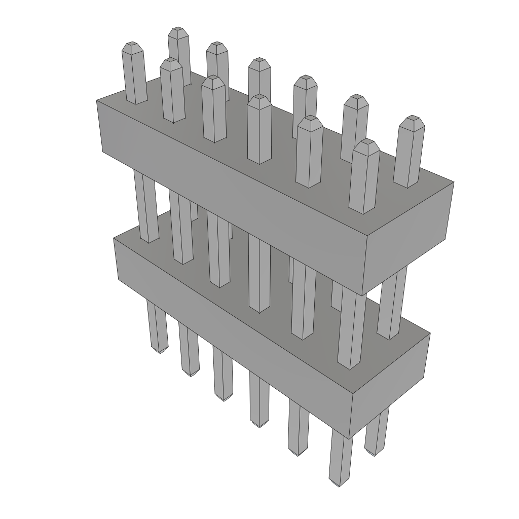 Samtec-TW-06-03-T-D-312-150 Connector Headers and PCB Receptacles Conn Board Stacker HDR 12 POS 2mm Solder ST Top Entry Thru-Hole Bulk