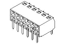 Molex-0719730209 Cabezales del conector y receptáculos PCB Conn Socket Strip RCP 18 POS 2.54mm Solder RA Side Entry Thru-Hole C-Grid Tube