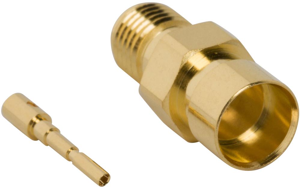 Amphenol RF-132345 RF-Steckverbinder Conn SMA 0Hz to 18GHz 50Ohm Solder ST Cable Mount F Gold