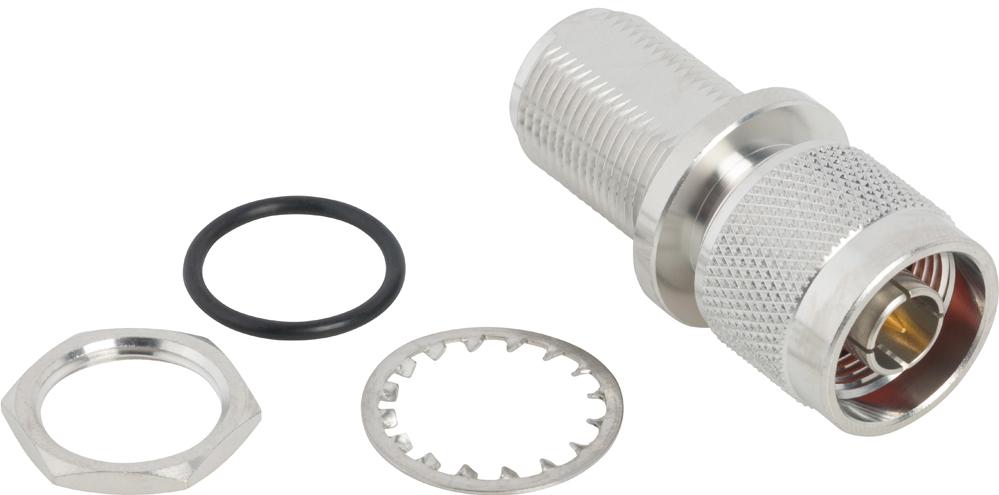 Amphenol RF-172336 Raccordement FR Conn Type N Adapter 0Hz to 11GHz 50Ohm ST Panel Mount PL/RCP Gold