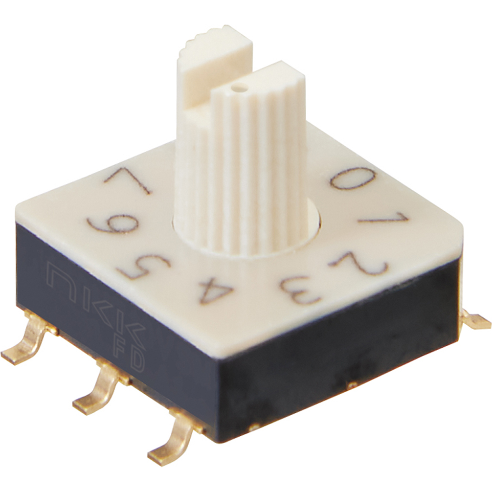 NKK Switches-FD02KR10P-S Switch DIP Switch DIP N.O./N.C. SP10T 10 Shaft 20VAC 20VDC 0.4VA Gull Wing 10000Cycles 2.54mm SMD