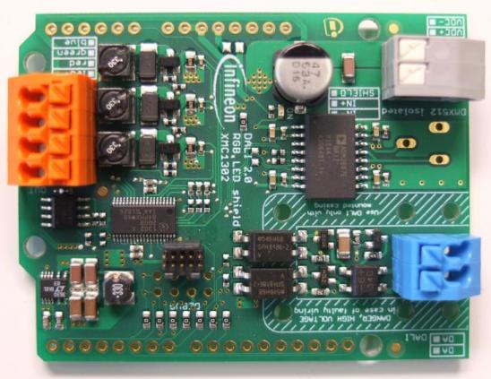 Infineon Technologies AG-KITXMCLEDDALI20RGBTOBO1 Power Management Development Boards and Kits DC to DC Converter and Switching Regulator Chip Evaluation Kit