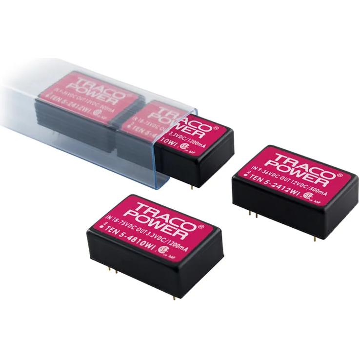 TRACO Electronic AG-TEN 5-2422WI Convertitore da DC a DC e modulo di regolazione della commutazione Module DC-DC 24VIN 2-OUT -12V/12V -0.25A/0.25A 6W 8-Pin DIP Module