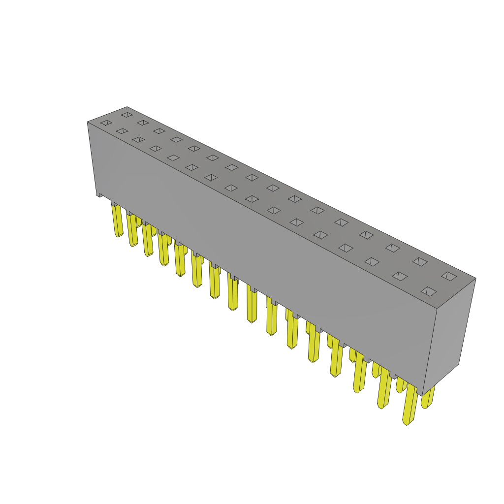Samtec-SSQ-116-22-G-D Cabezales del conector y receptáculos PCB Conn Socket Strip SKT 32 POS 2.54mm Solder ST Top Entry Thru-Hole Bulk