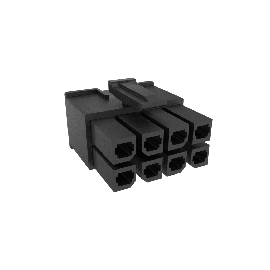Amphenol Communications Solutions-10142707-08LF Custodia filo connettore dedicato Minitek®‚ Pwr 5.70mm Receptacle Housing, 8 Positions, Glow Wire Compatible, Halogen Free
