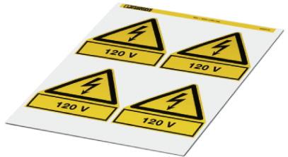 PHOENIX CONTACT-0830446 Etiquetas Labels Warning Label Polyvinyl Chloride Yellow 100x100x118.5mm
