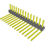 Conn Unshrouded Header HDR 14 POS 2.54mm Solder RA Side Entry Thru-Hole Bulk