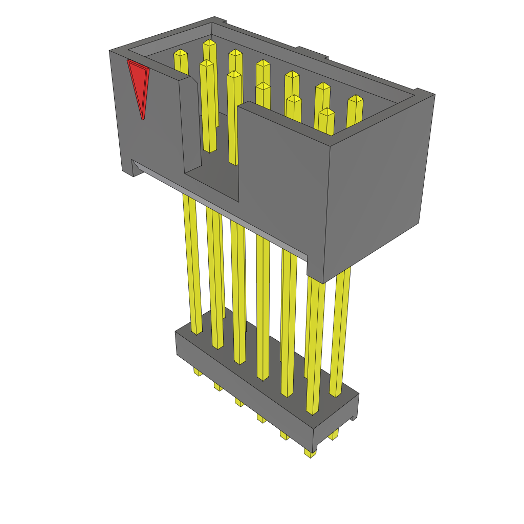 Samtec-ZSS-106-06-L-D-1040 Steckverbinderleisten und Leiterplattenbuchsen Conn Elevated Shrouded Header HDR 12 POS 2.54mm Solder ST Top Entry Thru-Hole Bulk