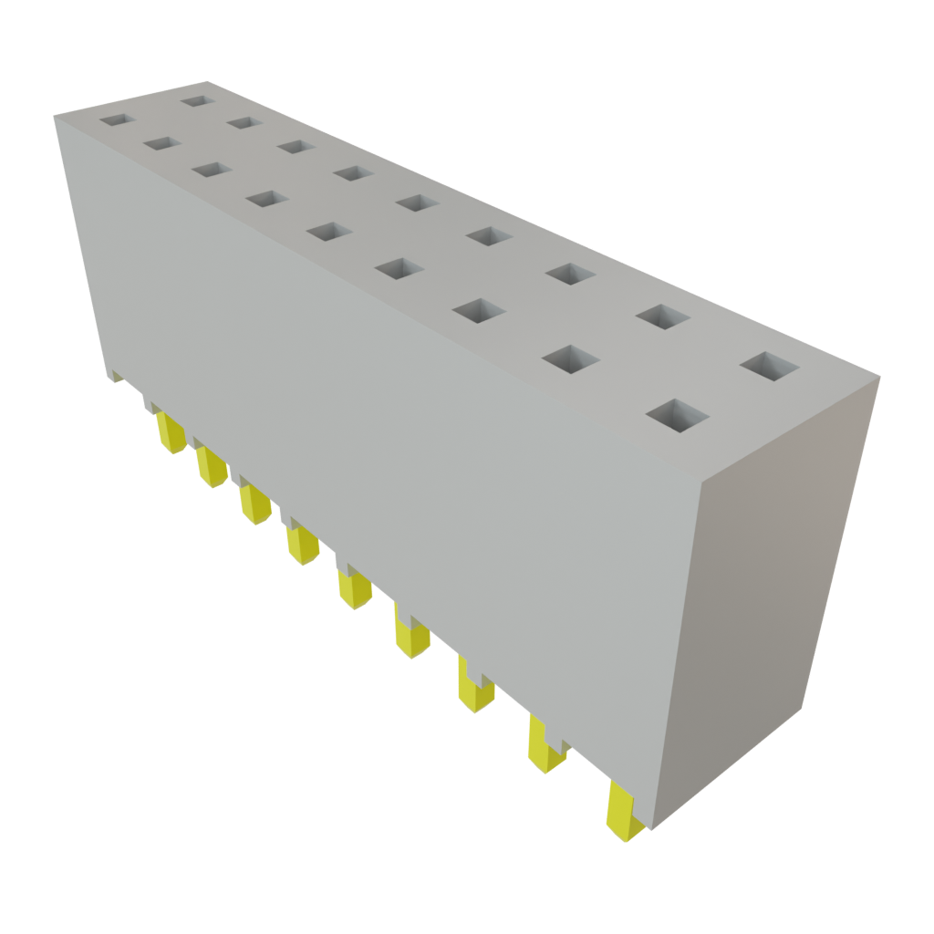 Samtec-SSQ-109-01-S-D Embases de raccordement et réceptacles PCB Conn Socket Strip SKT 18 POS 2.54mm Solder ST Top Entry Thru-Hole Bulk