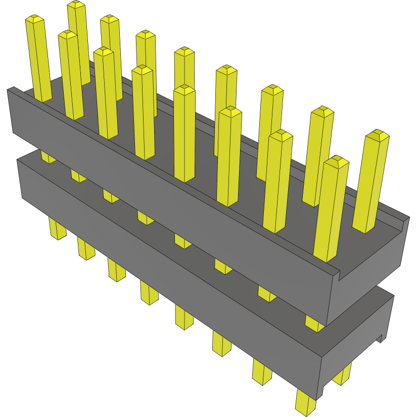 Samtec-DW-08-08-G-D-265 Steckverbinderleisten und Leiterplattenbuchsen Conn Board Stacker HDR 16 POS 2.54mm Solder ST Top Entry Thru-Hole Bulk