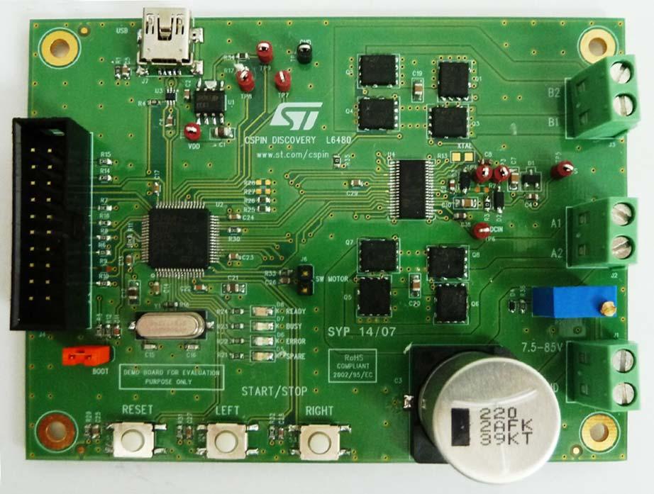 STMicroelectronics-EVAL6480H-DISC Power Management Development Boards and Kits development tool to explore L6480 motor