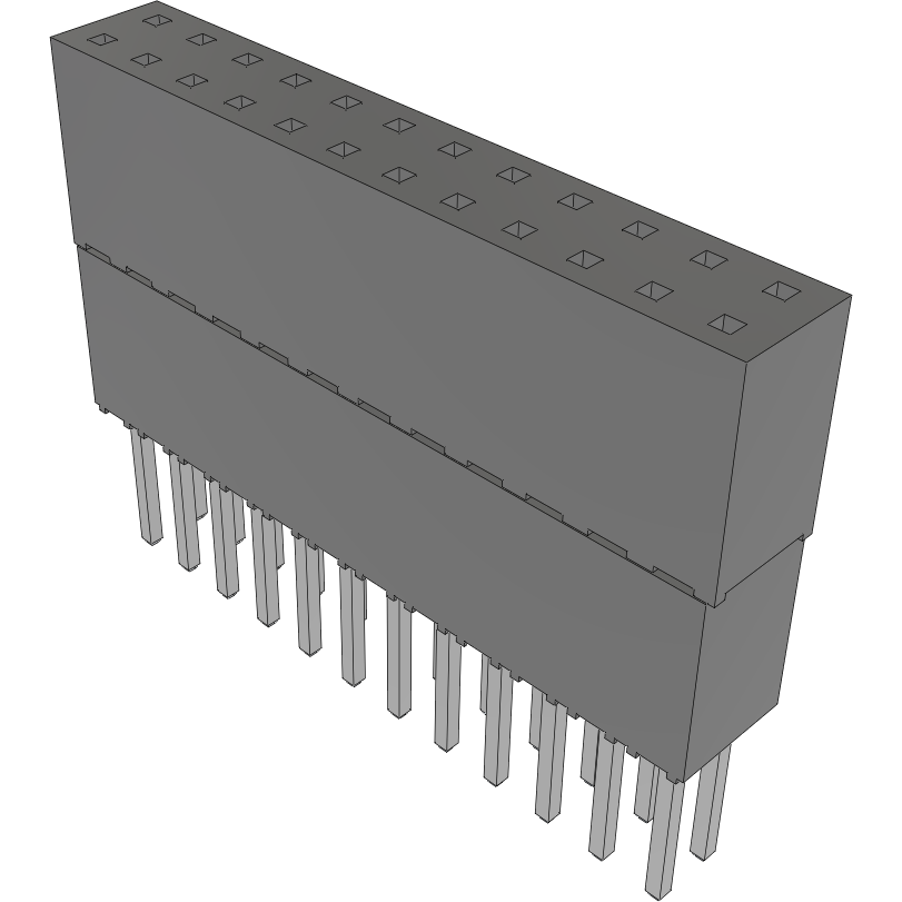 Samtec-ESQ-112-34-T-D Steckverbinderleisten und Leiterplattenbuchsen Conn Elevated Socket SKT 24 POS 2.54mm Solder ST Top Entry Thru-Hole Tube