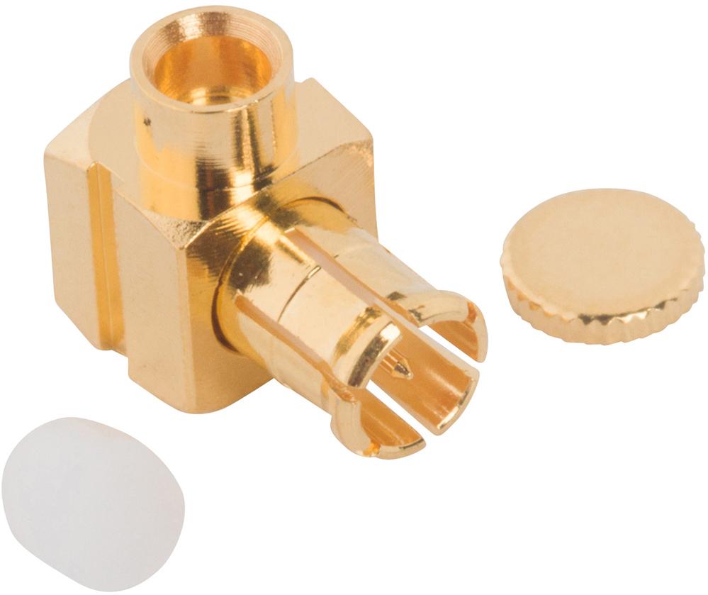 Amphenol RF-252109-75 Connector RF Conn MCX 0Hz to 6GHz 75Ohm Solder RA Cable Mount PL Gold
