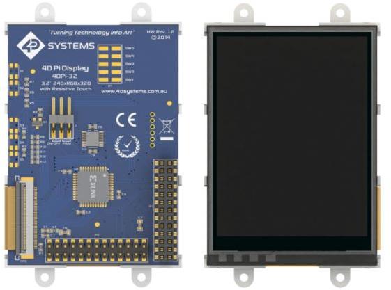 4D Systems-4DPI-32 Modules TFT 3.2", 240x320 pixel, Primary Display for the Raspberry Pi