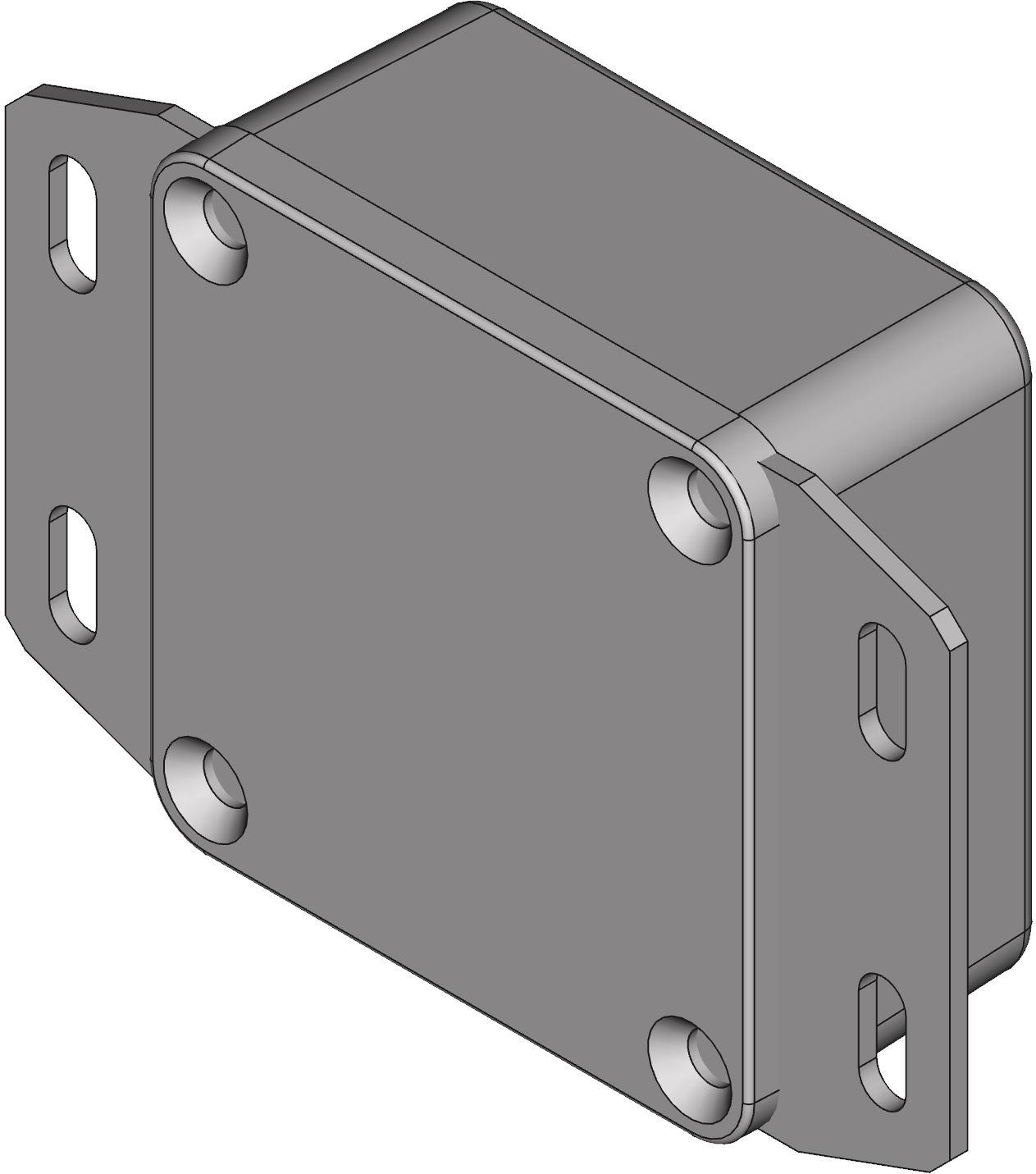 Hammond Manufacturing-1590LLBFBK  Black Die Cast Aluminum Flange Mount Watertight Enclosure