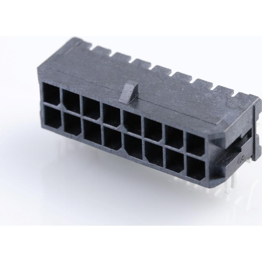 Molex-0430451607 连接器插头及 PCB 插座 Conn Wire to Board HDR 16Power POS 3mm Solder RA Side Entry SMD Micro-Fit 3.0 T/R