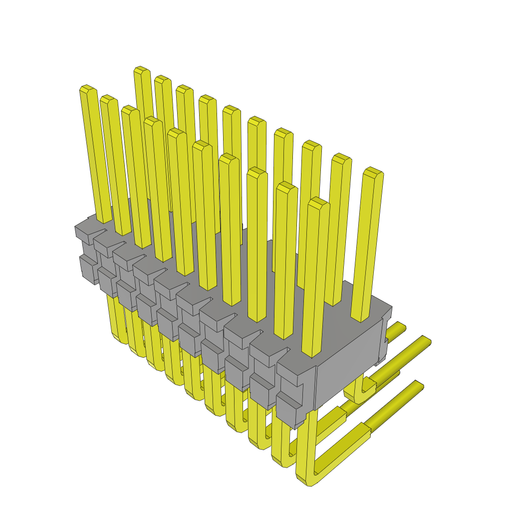 Samtec-TMS-110-01-T-D-RA Cabezales del conector y receptáculos PCB Conn Unshrouded Header HDR 20 POS 1.27mm Solder RA Side Entry Thru-Hole Tube