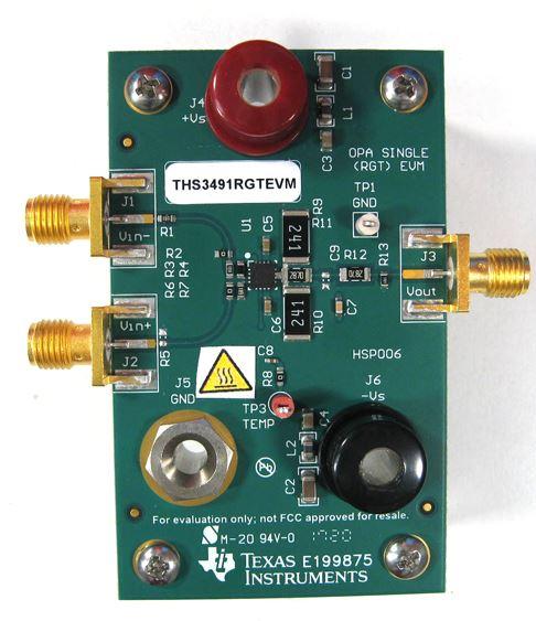 Texas Instruments-THS3491RGTEVM Amplifier IC Development Boards and Kits THS3491RGT OP Amp Evaluation Board