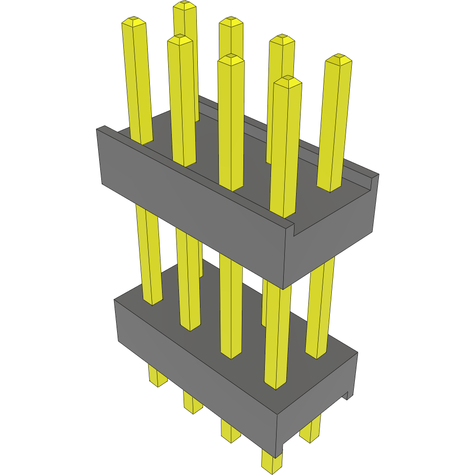 Samtec-DW-04-09-G-D-442 Steckverbinderleisten und Leiterplattenbuchsen Conn Board Stacker HDR 8 POS 2.54mm Solder ST Top Entry Thru-Hole Bulk