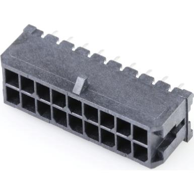 Molex-43045-1827 Steckverbinderleisten und Leiterplattenbuchsen Conn Wire to Board HDR 18Power POS 3mm Solder ST Top Entry Thru-Hole Micro-Fit 3.0 Tray
