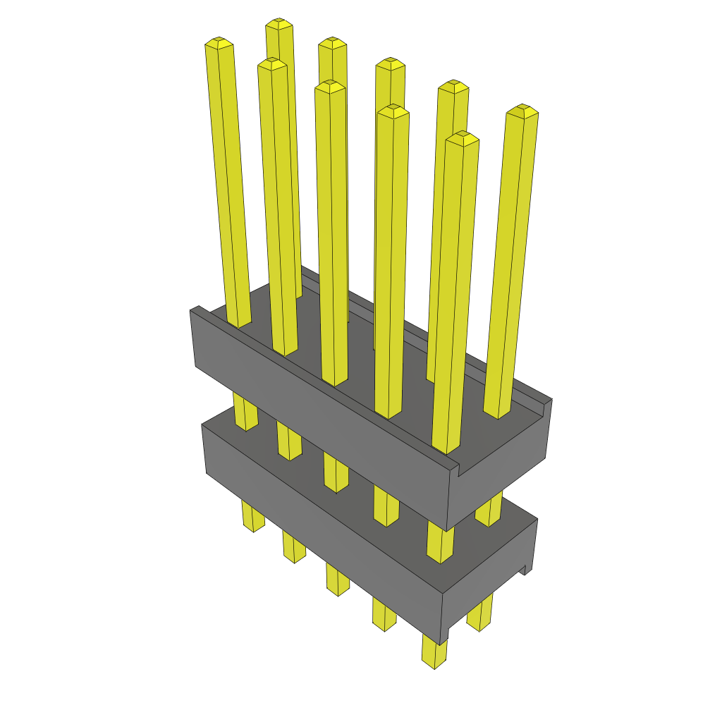 Samtec-ZW-05-10-S-D-310-120-LL Connector Headers and PCB Receptacles Conn Board Stacker HDR 10 POS 2.54mm Solder ST Top Entry Thru-Hole Bulk